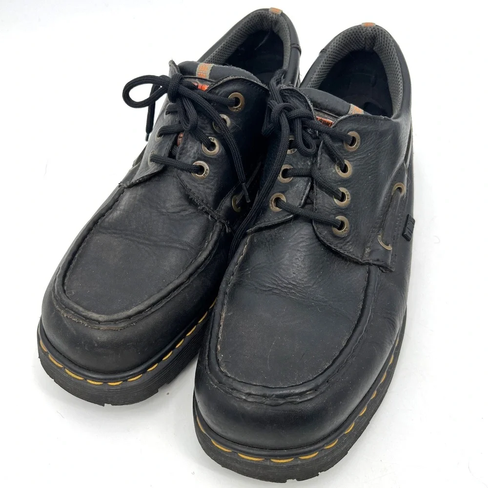 Men's Vintage Dr. Martens Made in England Lowell 9523 Black Leather Size 13 Docs